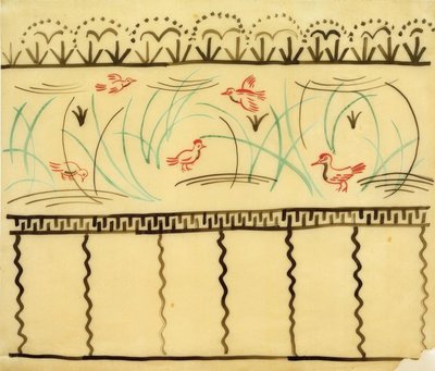 Five Birds (Frieze) by August Macke